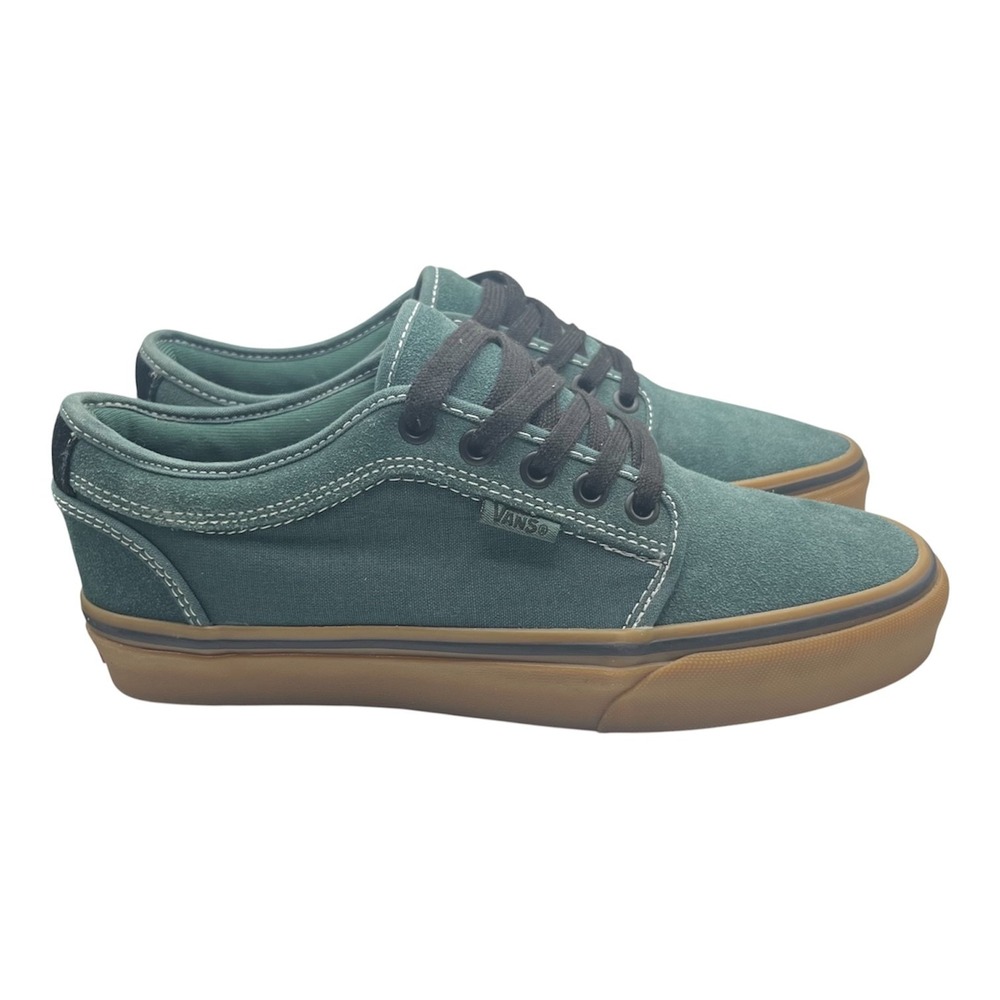 Vans Mens Sz 6.5 Chukka Low Pro Shoes Trekking Green/Gum Suede/Canvas Skate-2150